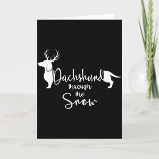 Carte Dachshund Neige Mignon Wiener Weiner Propriétaire 