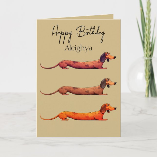 Carte Dachshund personnalisé (Devant)