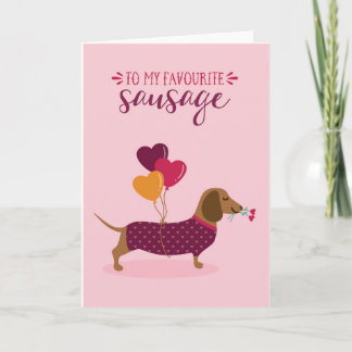 Carte Dachshund Sausage Dog Cute Anniversaire Card