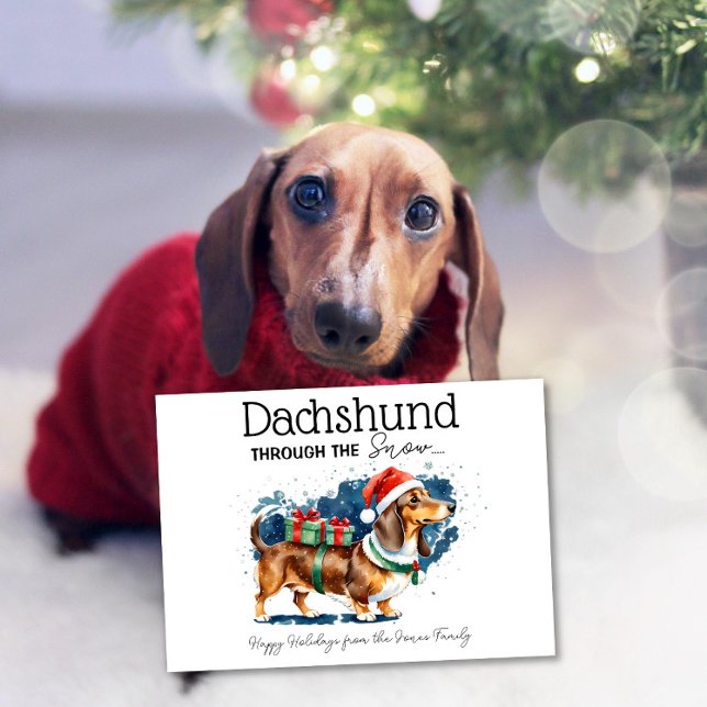 Carte Dachshund Through The Snow (Créateur téléchargé)