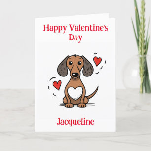 Carte Dachshund Valentine Funny personnalisée