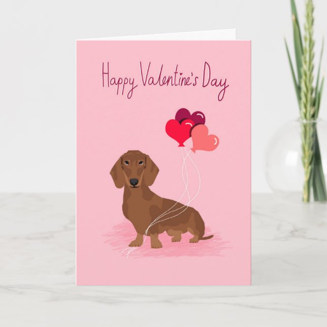 Carte Dachshund Valentines - amour doxie (Devant)