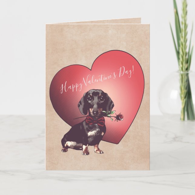 Carte Dachshund Valentine's Day Card (Devant)