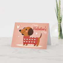 Carte Dachshund Valentine's Day Card