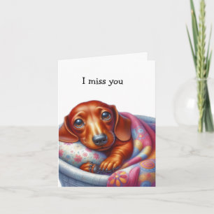 Carte Dachshund Whimsical Vous Manque