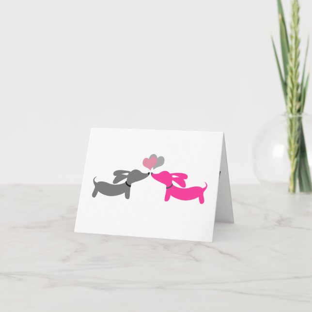 Carte Dachshund Wiener Dog Valentine's Day Card (Devant)