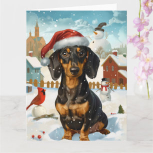 Carte Dachshund Winter Wonderland Christmas Joy