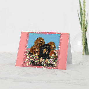 Carte Dachshunds de la Fête des Mères