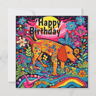 Carte Dachshund's Garden Party - Diggin' Up Anniversaire