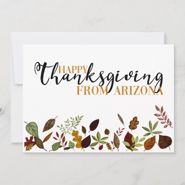 Carte d'action de grâce de l'automne de l'Arizona (Devant)