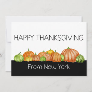 Carte d'action de grâce des citrouilles de New Yor
