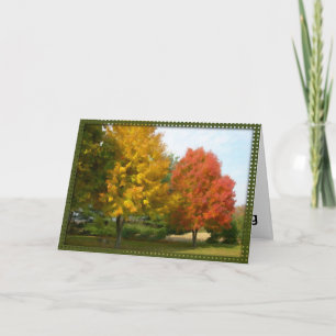 Carte d'action de grâce du feuillage d'automne