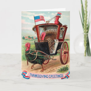 Carte d'action de grâce patriotique vintage