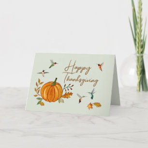 Carte d'action de grâces de colibris