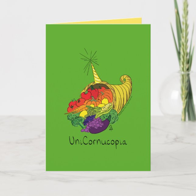 Carte d'action de grâces Unicornucopia (Devant)
