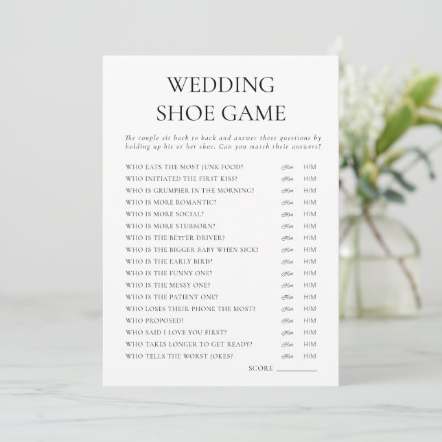 Carte d'activité de jeu de chaussures Mariage mode (Debout devant)