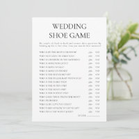 Carte d'activité de jeu de chaussures Mariage mode