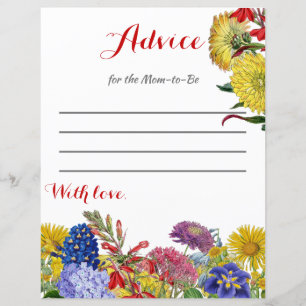 Carte d'activité fleur sauvage Floral Baby shower 