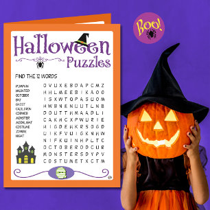 Carte d'activité Halloween Kids Puzzles
