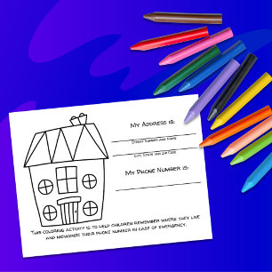Carte d'activité pour enfants - Informations d'urg