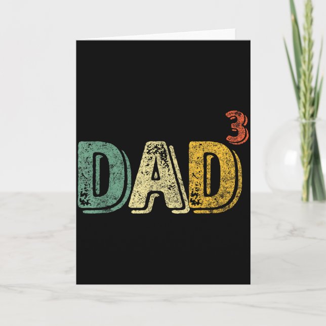 Carte Dad Cubed Shirt Dad Of Three Mens Quote Funny Chri (Devant)