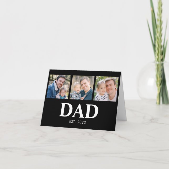 Carte Dad Established Year 3 Picture Fathers Day (Devant)