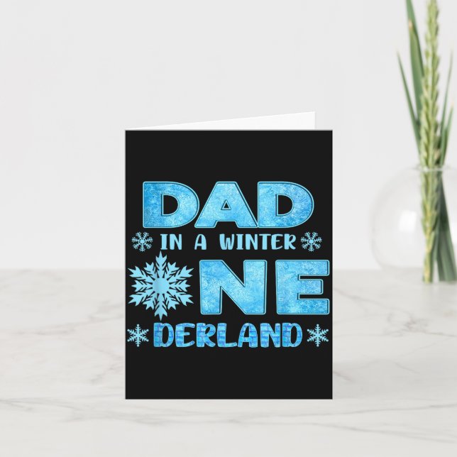 Carte Dad In A Winter Onederland Bday Girl Sweet Snowfla (Devant)