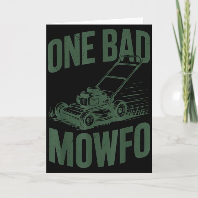 Carte Dad Lawn Mowing One Bad Mowfo Mower Gift Funny Dad (Devant)
