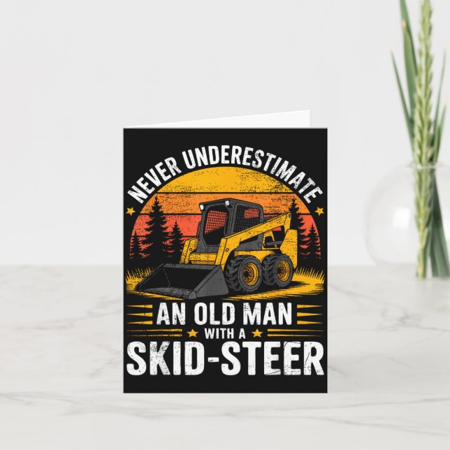 Carte Dad Skid Steer Operator Father Construction Heavy  (Devant)