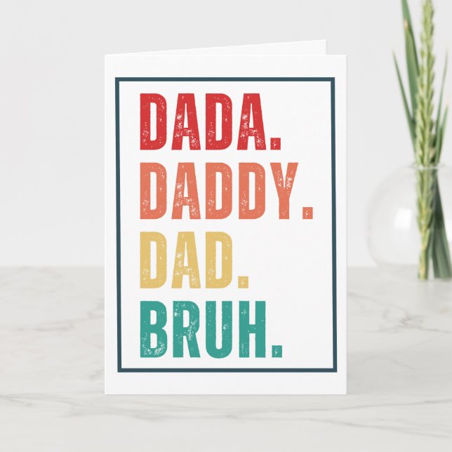 Carte Dada Daddy Papa Bruh désespéré Fête des pères rétr (Devant)