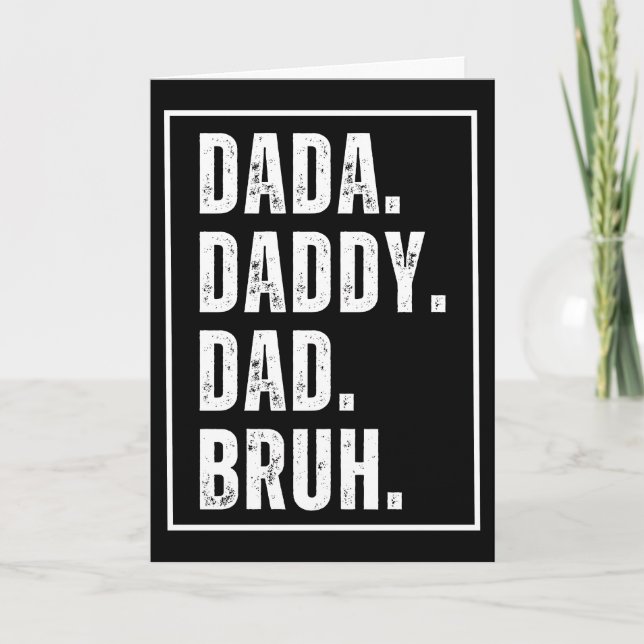 Carte Dada Papa Dad Bruh rétro en détresse pour la fête  (Devant)