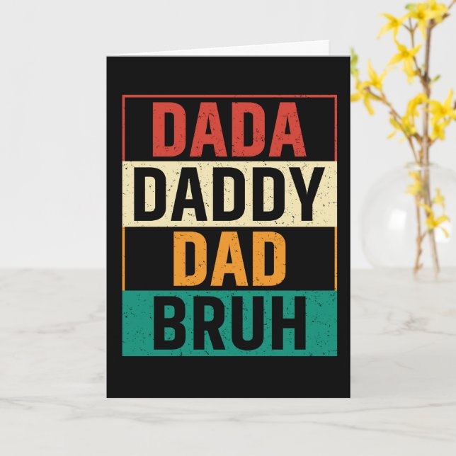 Carte Dada Papa Papa Bruh Drôle rétro Fête des Pères (Fleur jaune)