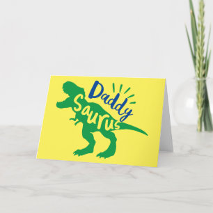 Carte Daddy Saurus T-Rex Silhouette