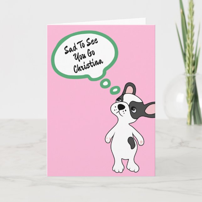 Carte d'adieu de chien, salutation d'adieu personn (Devant)