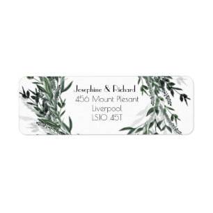 Carte d'adresse de retour vintage Green Foliing