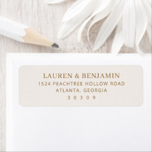 Carte d'adresse minimaliste beige élégante