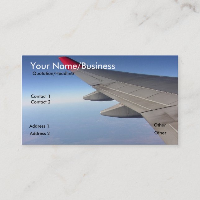 Carte d'affaires/profil Voyage (Devant)
