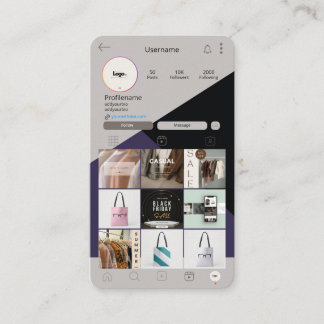 Carte d'affaires verte Instagram Carte de visite Q