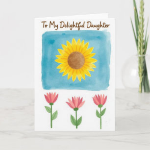 Carte d'affection Fleur Jaune