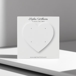 Carte d'affichage à 2 clous coeur minimaliste 3D