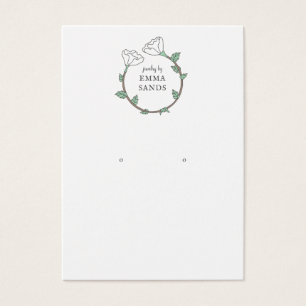 Carte d'affichage à bijoux à oreille de fleurs bla