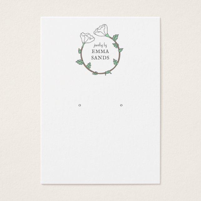 Carte d'affichage à bijoux à oreille de fleurs bla (Devant)