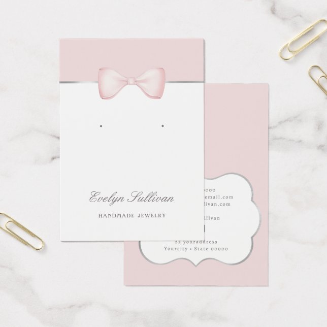 Carte d'affichage à oreille à arc rose Coquette (Bureau)