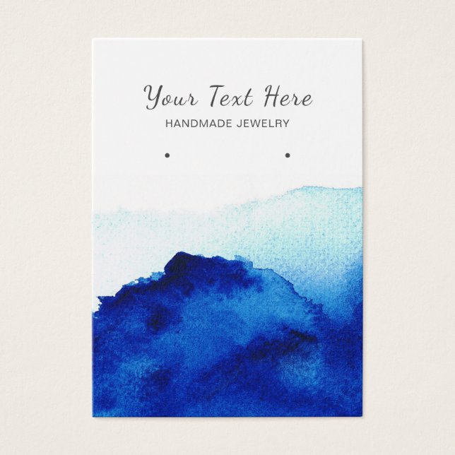 Carte d'affichage à oreille ・ Aquarelle Indigo Blu (Devant)