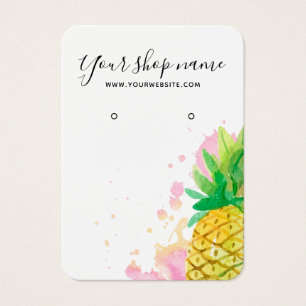 Carte d'affichage à oreille en ananas aquarelle te