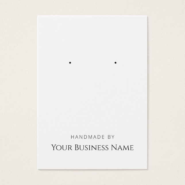 Carte d'affichage à oreille "Fabriquée à la main" (Devant)