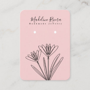 Carte d'affichage à oreille Fleur Rose Floral