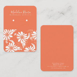 Carte d'affichage à oreille florale orange blanche