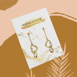 Carte d'affichage à oreille ・ Logo Motif en marbre