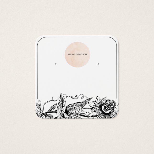 Carte d'affichage à oreille noire et blanche (Devant)